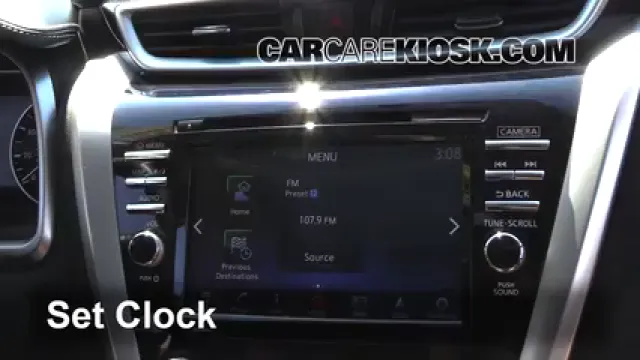 2015 Nissan Murano Platinum 3.5L V6 Horloge Régler l'horloge